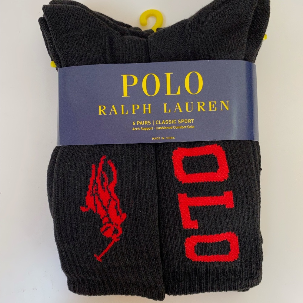 Polo Ralph Lauren Classic Sport Cushioned Arch Support Socks 10-13